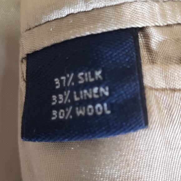 Brooks Brothers Silk, Linen, Wool Sport Coat Tan Brown Woven 41 Regular ITALY - Picture 3 of 6